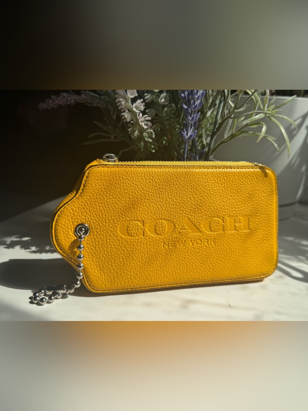 Coach Yellow Leather Multifunction XL Hangtag Wallet